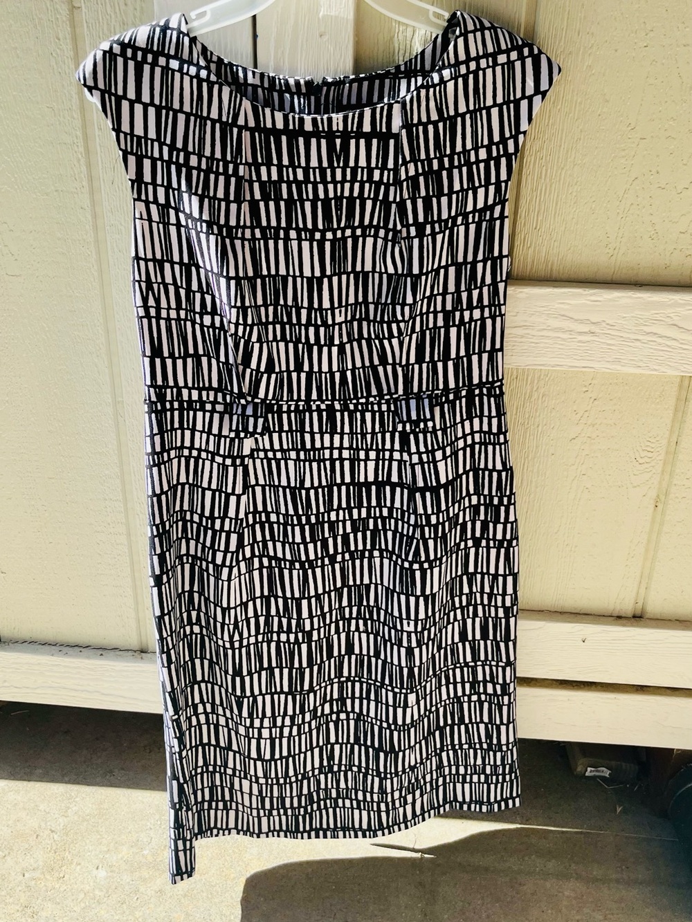 Soho Apparel Black & White Geometric Midi Dress